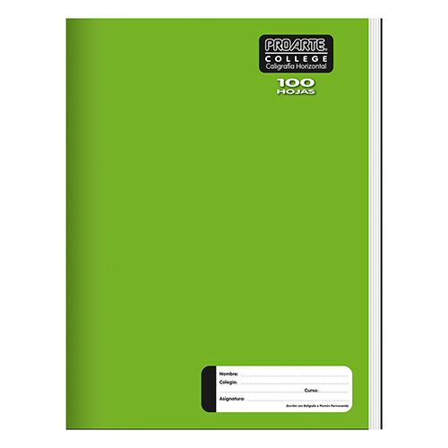 Cuaderno College Liso Caligrafia Horizontal 100 Hojas Mekano